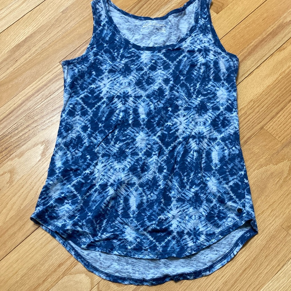 Eddie Bauer Medium Tall Blue Tie Dye Tank 100 cotton